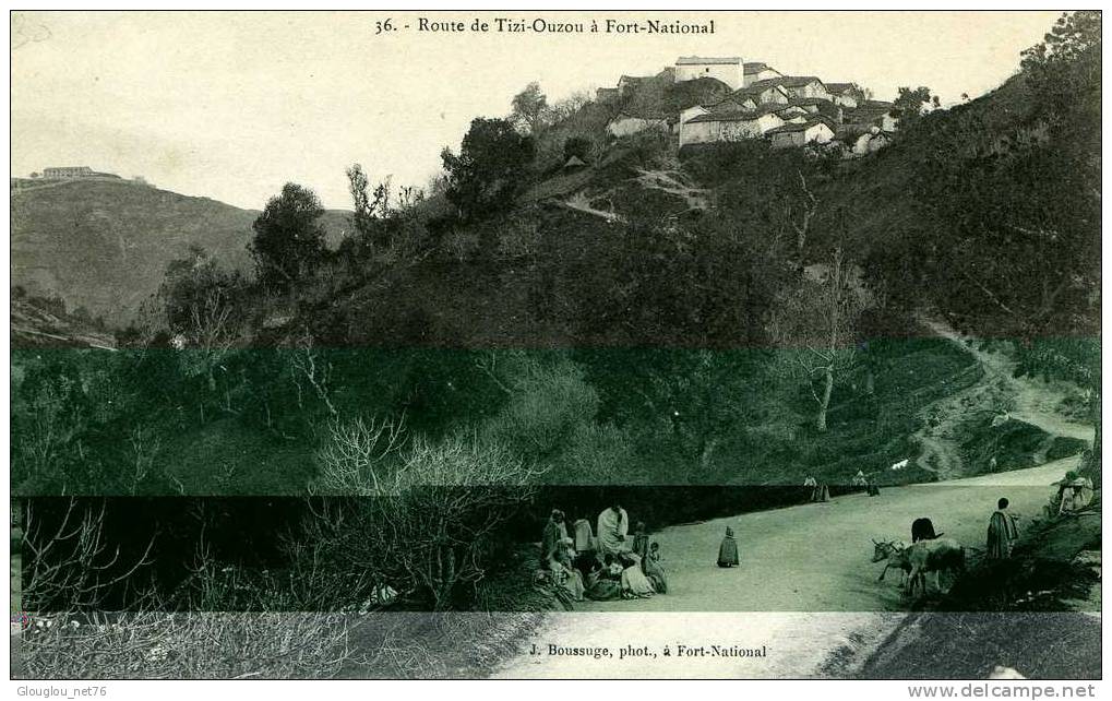 ROUTE DE TIZI-OUZOU A FORT NATIONAL ....CPA  ANIMEE