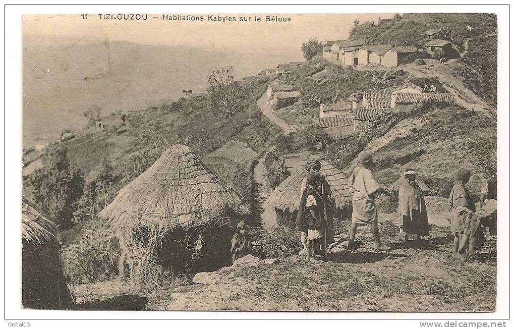 TIZI OUZOU HABITATIONS KABYLES SUR LE BELOUA   CP 861