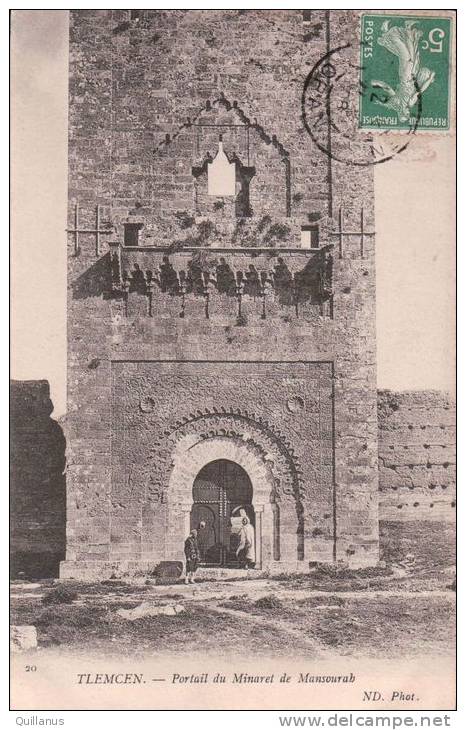 cpa Tlemcen portail du Minaret de Mansourab 20ND