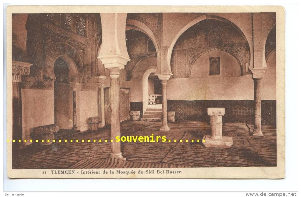 CPA  ALGERIE  TLEMCEN  interieur de la Mosquée de Sidi Bel Hassen    - ** prix nets **