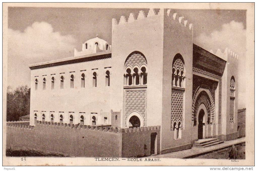 CARTE POSTALE ANCIENNE. ALGERIE. TLEMCEN. ECOLE ARABE.