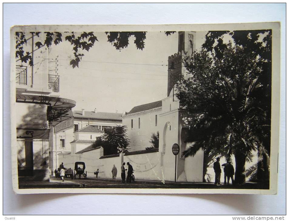 cpsm, carte photo, très belle vue, Tlemcen, la grande mosquée