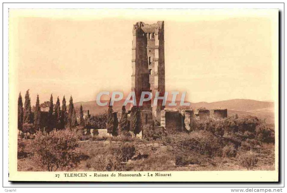 CPA Tlemcen Ruines De Mansourah Le Minaret