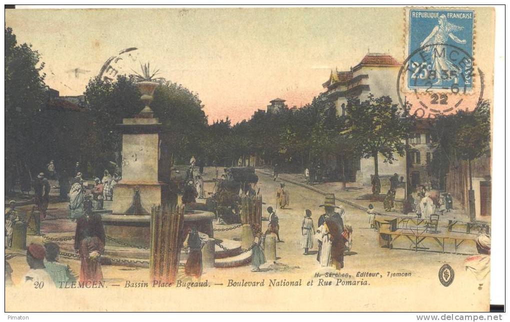 TLEMCEN - Bassin Place Bageaud - Boulevard National et Rue Pomaria , bon état ( voir scan )