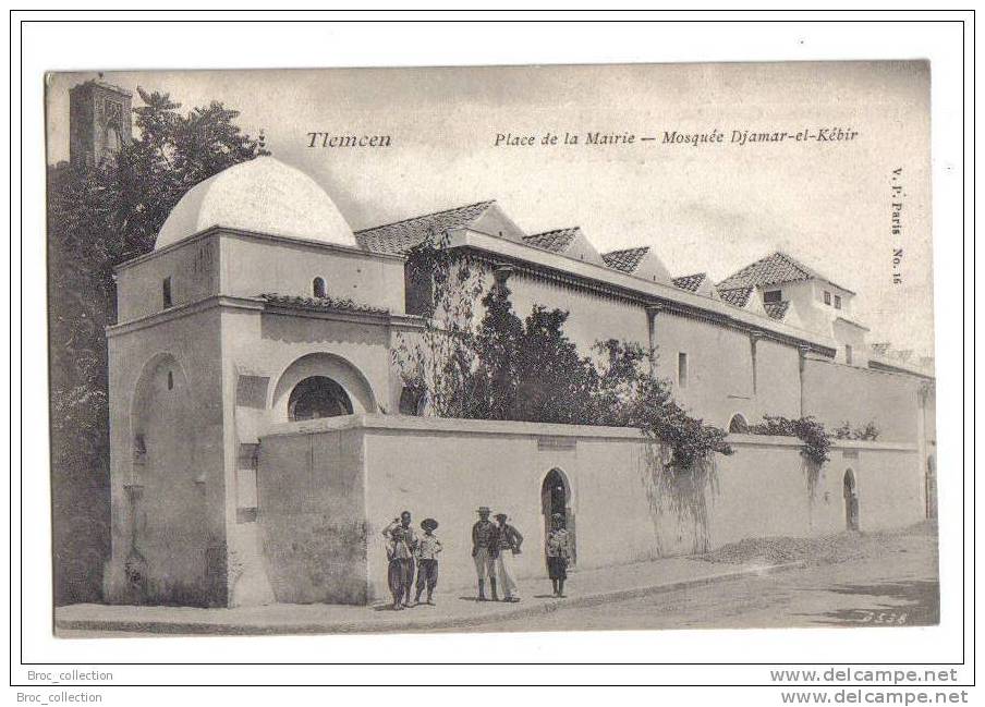 Tlemcen - place de la mairie - mosquée Djamar-el-Kébir - animée - V. P. n° 16
