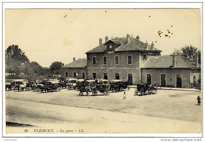 Carte Postale Ancienne Algérie - Tlemcen. La Gare - Chemin de Fer