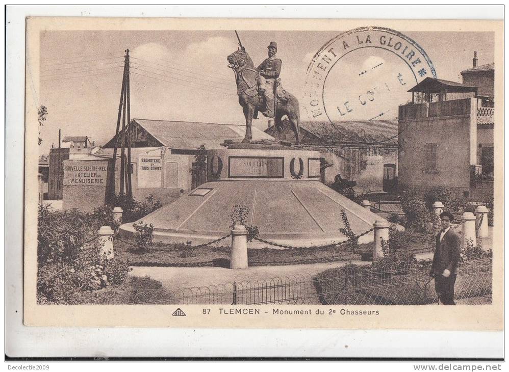 BR46354 Tlemcen monument du 2 Chasseurs    2 scans