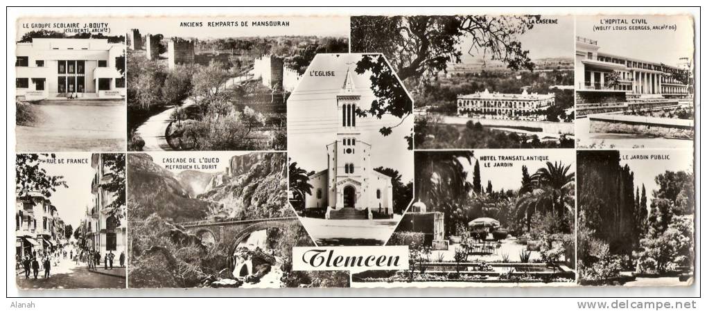 TLEMCEN CP Double 9 vues (Réal-Photo N° 808) Algérie Afrique