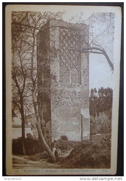 CPA ALGERIE TLEMCEN MINARET DES FEMMES STERILES ANIME