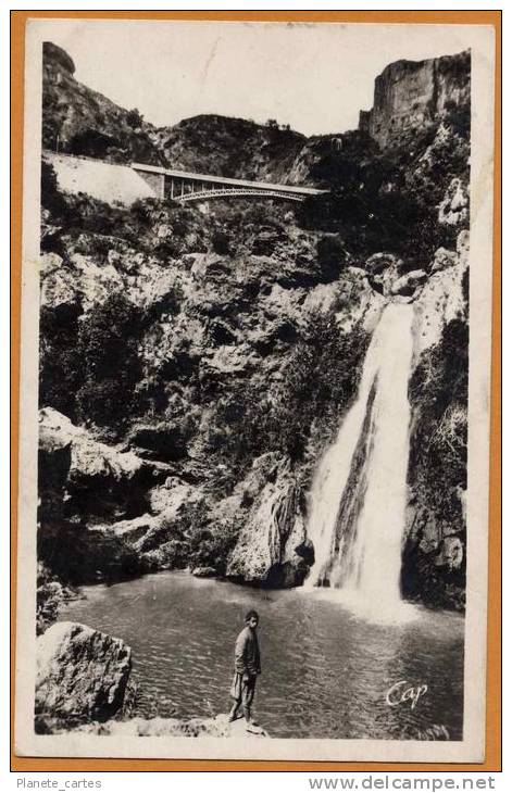 Algérie / TLEMCEN - Cascade d´El-Ourit (+ jeune homme) - années 30-40