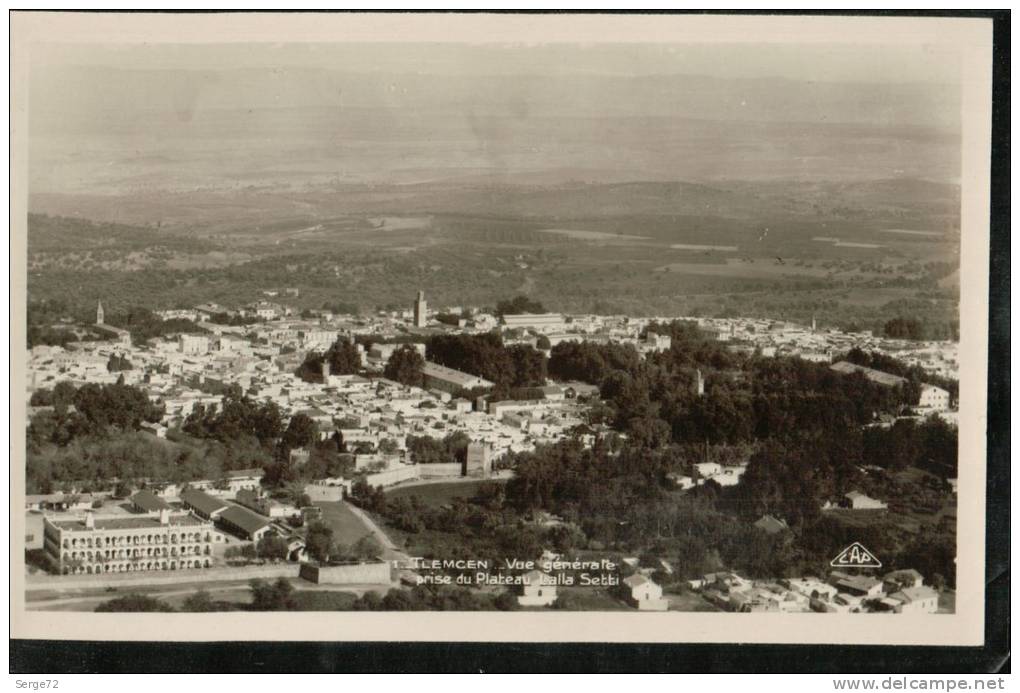 cpsm 1. TLEMCEN.  Vue générale prise du Plateau Lalla Setti