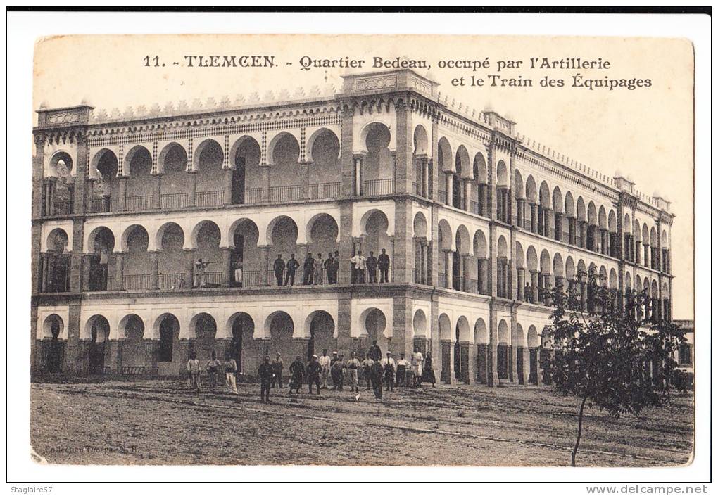 TLEMCEN QUARTIER BEDEAU OCCUPE PAR L ARTILLERIE ET LE TRAIN DES EQUIPAGES