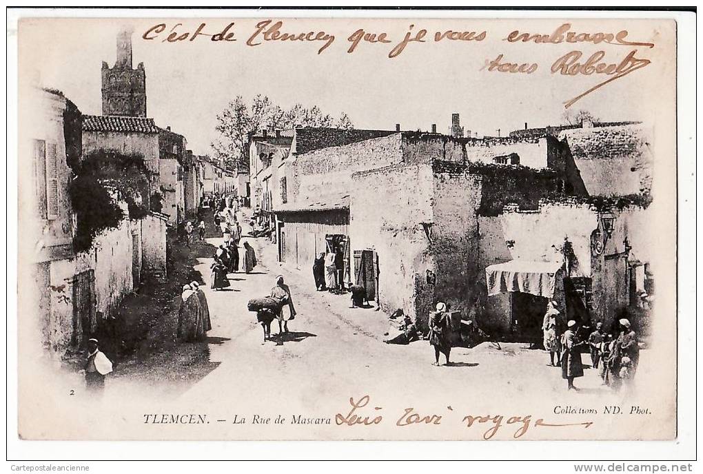 Algerie TLEMCEN la RUE de MASCARA scene de..08.05.1903 à CANAT CHIZY Paris Maghreb Algeria Algerije Algerien