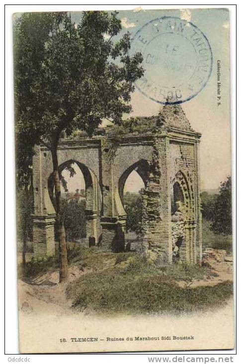 TLEMCEN  Ruines du Marabout Sidi Bouétak + Cachet Poste D'Ain Taforalt Maroc  Recto verso