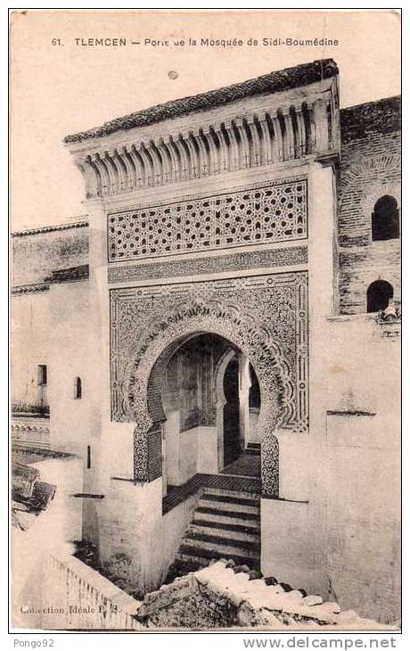 cpa 1915, TLEMCEN la porte de la mosquée Sidi-boumédine (13.29)