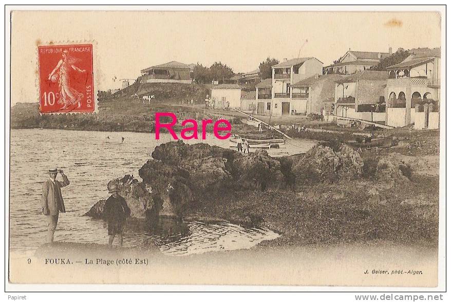 Rare cpa Algerie Alger Fouka Marine La Plage côté Est