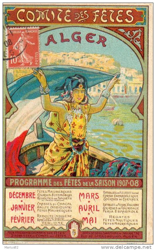 ALGERIE - ALGER -Comité des Fêtes - Programme Saison 1907.1908
