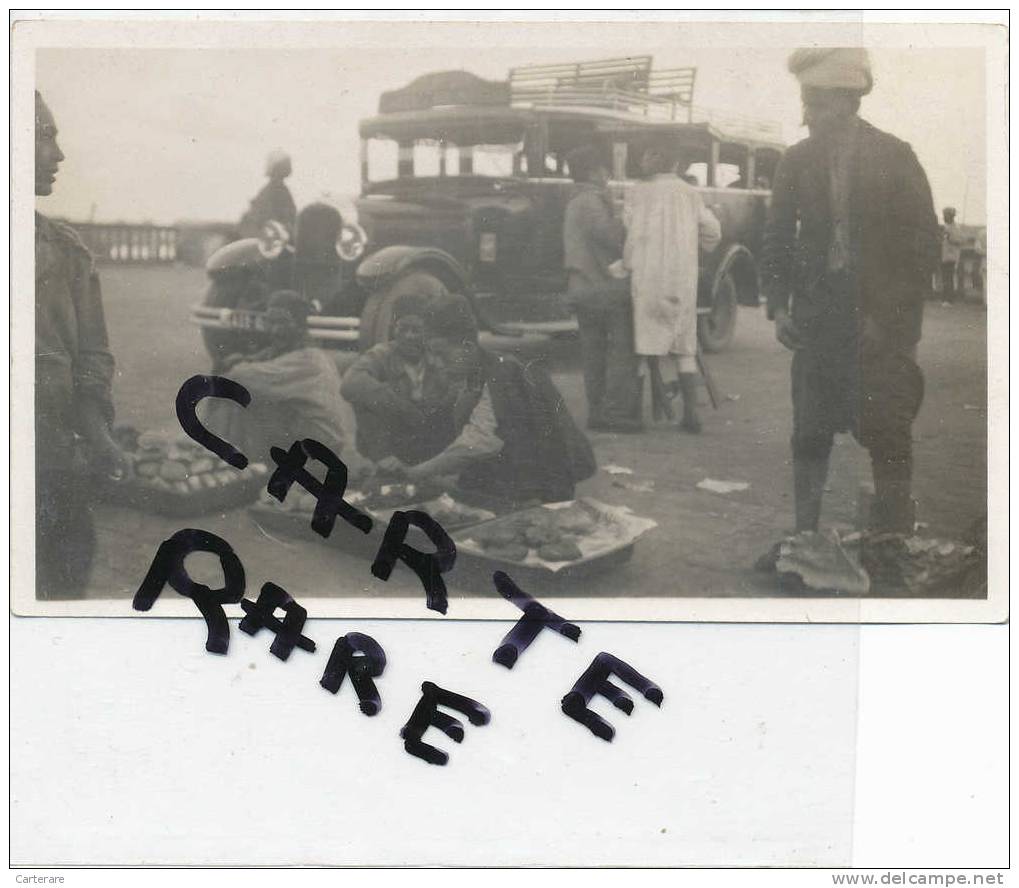 Algérie,PORT D´ALGER SEPTEMBRE 1931,photo unique,taxi brousse,marché à l´ancienne,tout par terre,rare