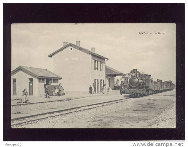 rivoli la gare édit.léaud , train chemin de fer animée rare