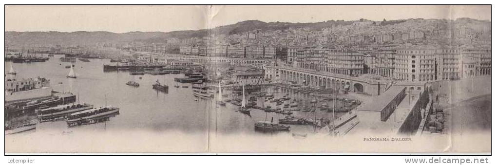 carte ancienne  panorama d'alger 3volets