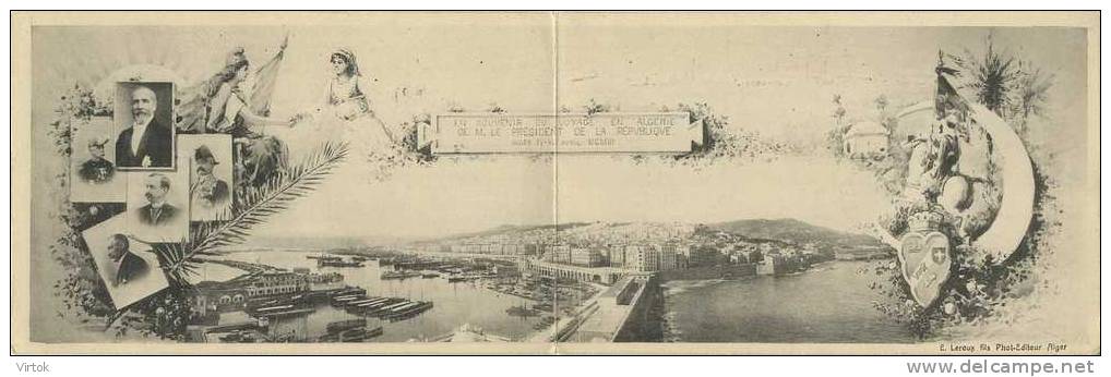 ALGER - ALGERIE Souvenir du voyage de M. le Président de la république  (  Carte DOUBLE )  stamp 1903