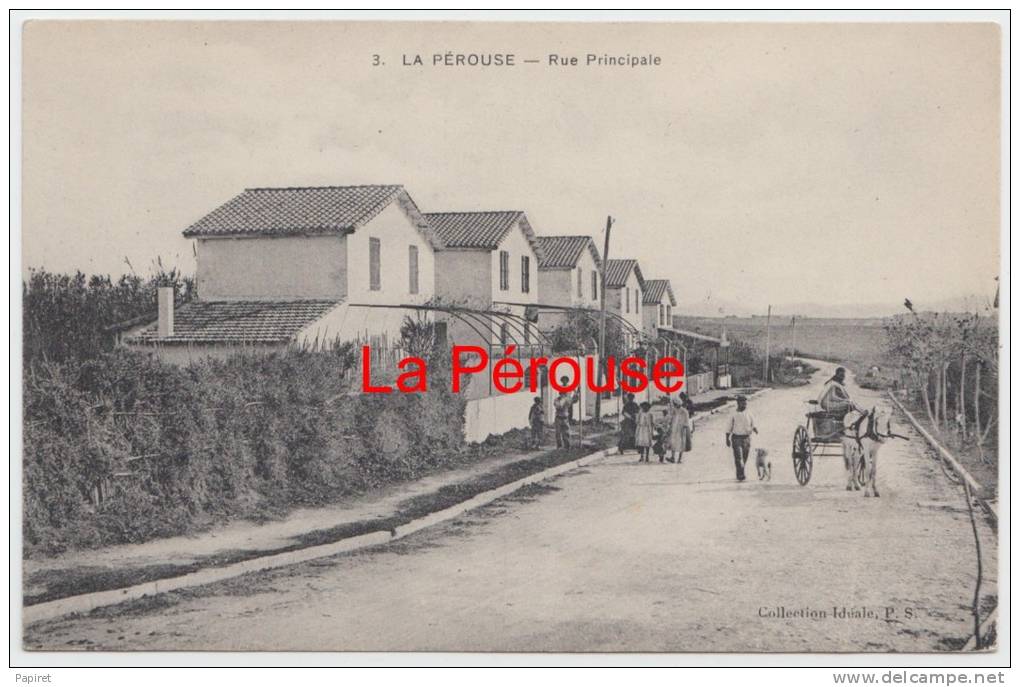 cpa Algerie Env Alger Ain Taya Entrée de La Pérouse Rue Principale