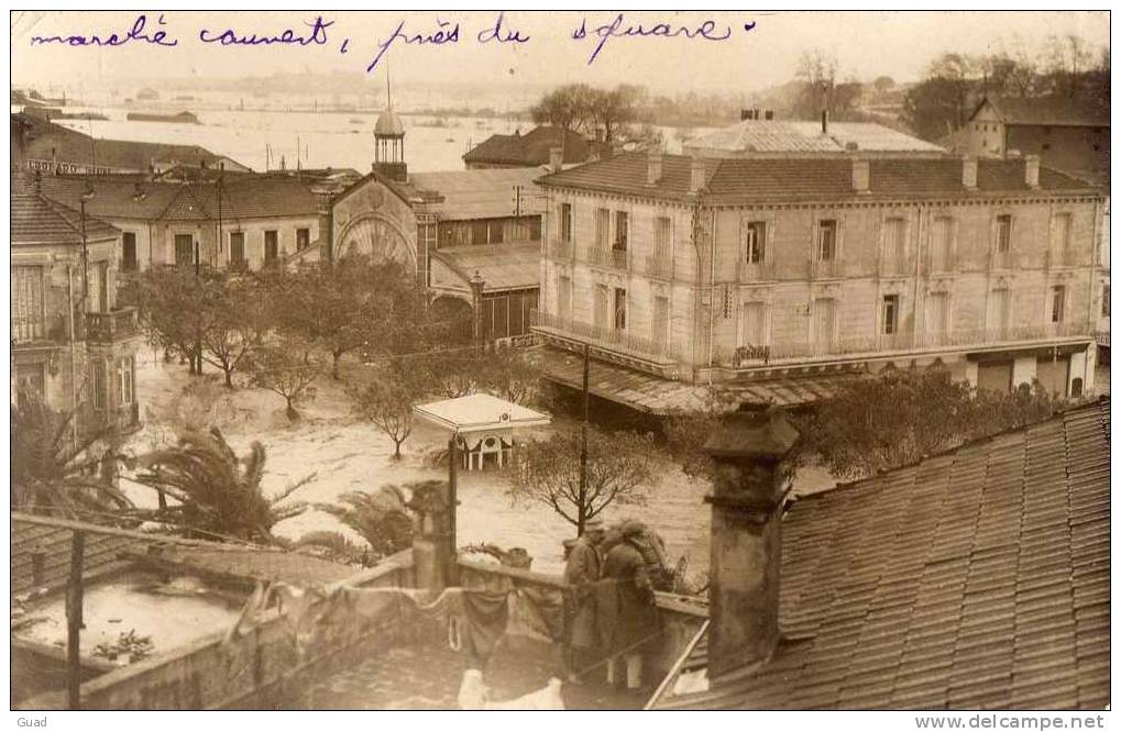 ALGER - MAISON-CARREE - LE MARCHE COUVERT - INONDATIONS - SUPERBE CARTE PHOTO