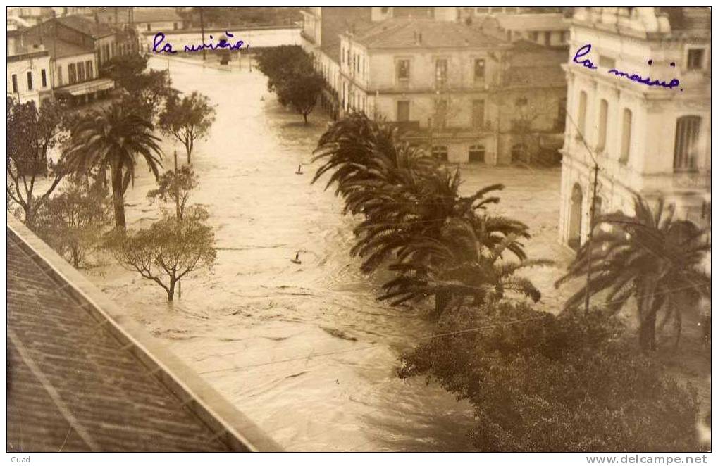 ALGER - MAISON-CARREE - LA MAIRIE - INONDATIONS - SUPERBE CARTE PHOTO