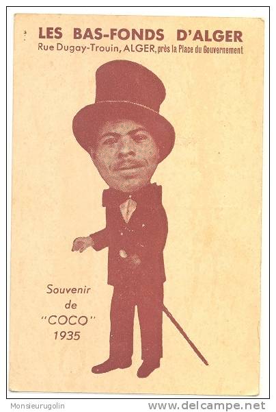 ALGERIE )) ALGER  les bas-fonds d'Alger, Rue Dugay Trouin  Souvenir de COCO  1935