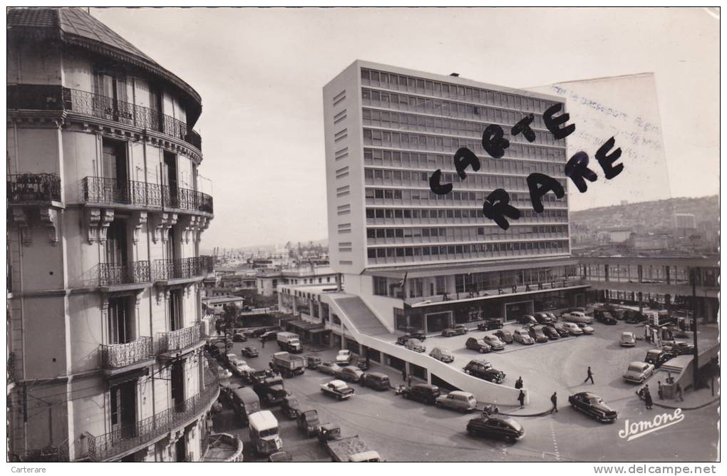afrique,MAGHREB,ALGERIE,1 956,ALGER,locaux AIR FRANCE,Aérogare,compagnie aérienne,PARKING,carte animée,timbre 12 F
