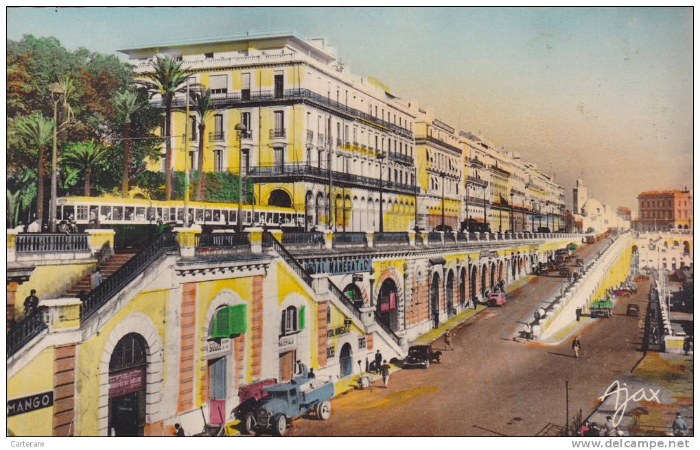 AFRIQUE DU NORD,ALGERIE ,MAGHREB,ALGER,1950,VUE Animée,RAMPE,PONT,entrepo t de peche,et vente de materiaux construction