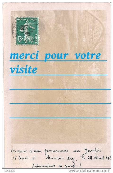 cp Afrique Algérie alger HUSSEIN DEY Jardin d'essai souvenir portrait  soldat Louis NEVEU de VIERZON 18 devant un arbre