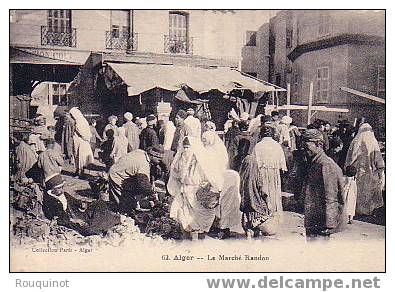 CPA - ALGER - LE MARCHE RANDON - COLLECTION PARIS-ALGER - BELLE ANIMATION.