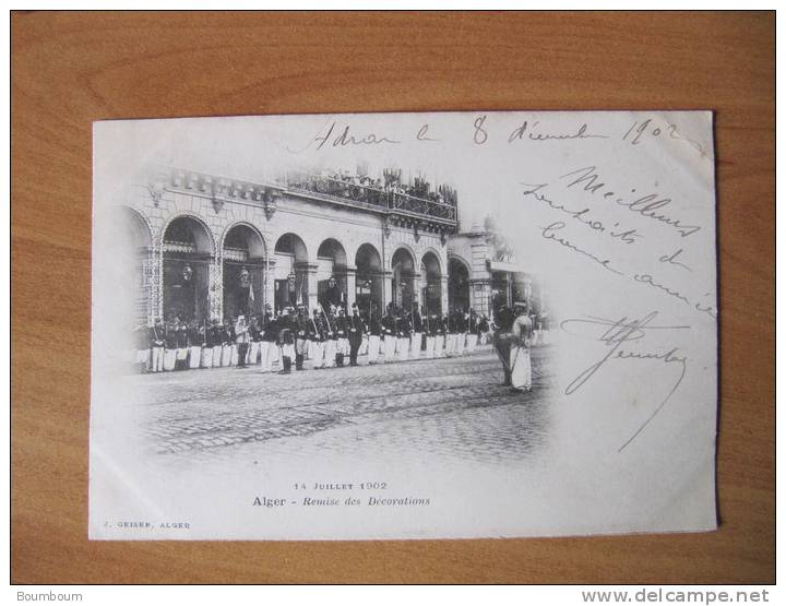 CPA-C -- ALGER - 14 juillet 1902 - remise des decorations - j geiser alger