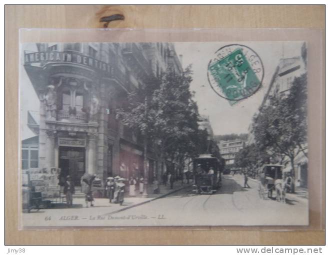ALGER-64-LA RUE DUMONT D'URVILLE-TRAMWAY-ANIMEE- MA