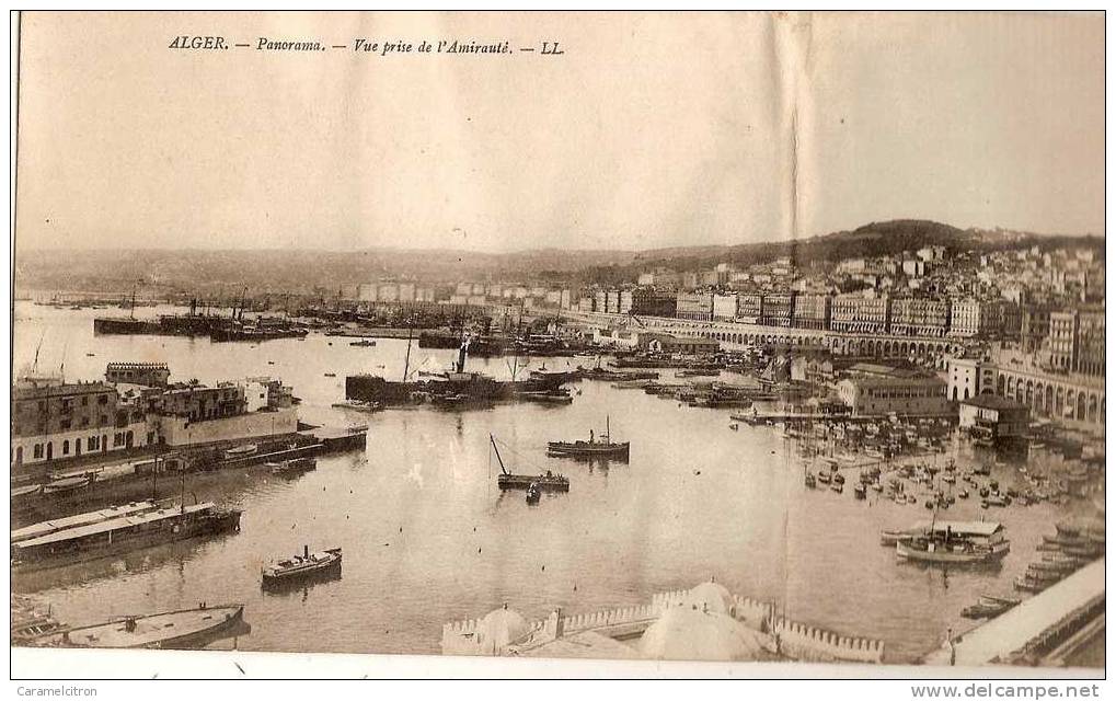 ALGER.  PANORAMA. VUE PRISE DE L AMIRAUTé. CARTE RARE