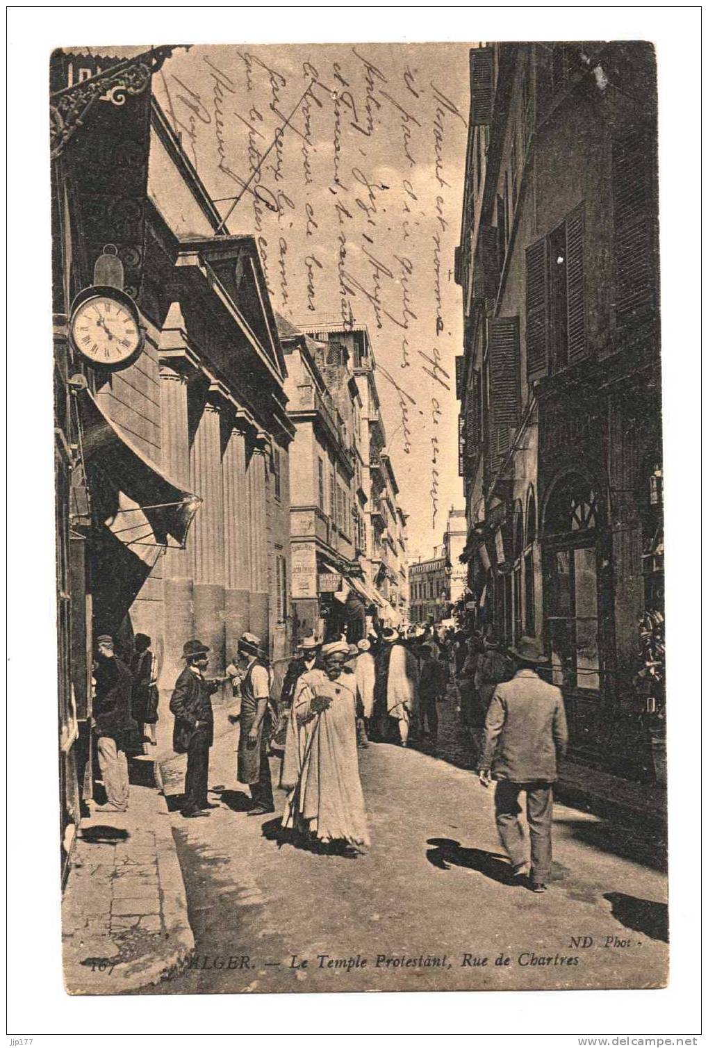 Alger Belle animation devant Temple Protestant Rue de Chartres Nd Phot n° 267