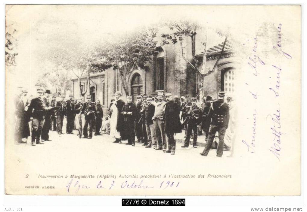 12776g ALGER - Insurrection à Margueritte - Autorités procédant à l'instruction des Prisonniers - 1901