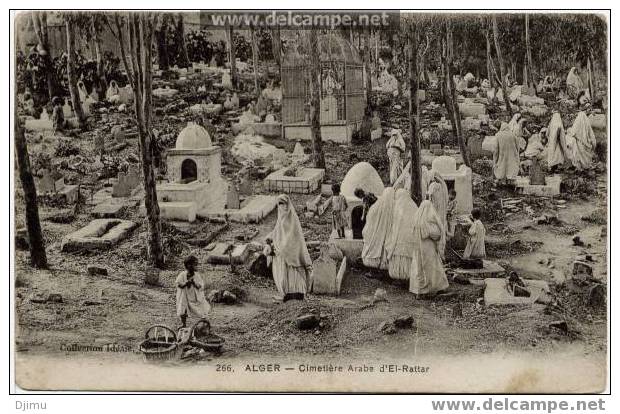 ALGER - Cimetière Arabe d´El-Rattar (superbe animation) carte de 1911 / 00.82