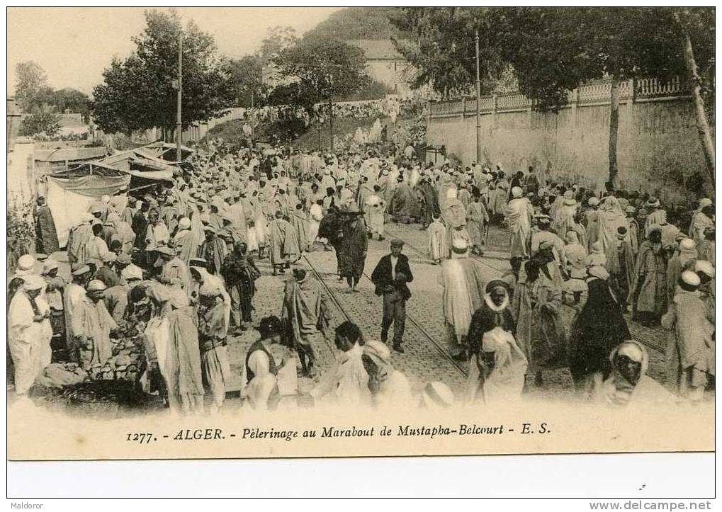 ALGER  non floue ,   TRES ANIMEE  PELERINAGE  MARABOUT  MUSTAPHA  BELCOURT    par E.S.