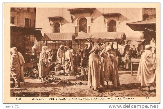 Alger. Petit Marché Arabe, Place Randon