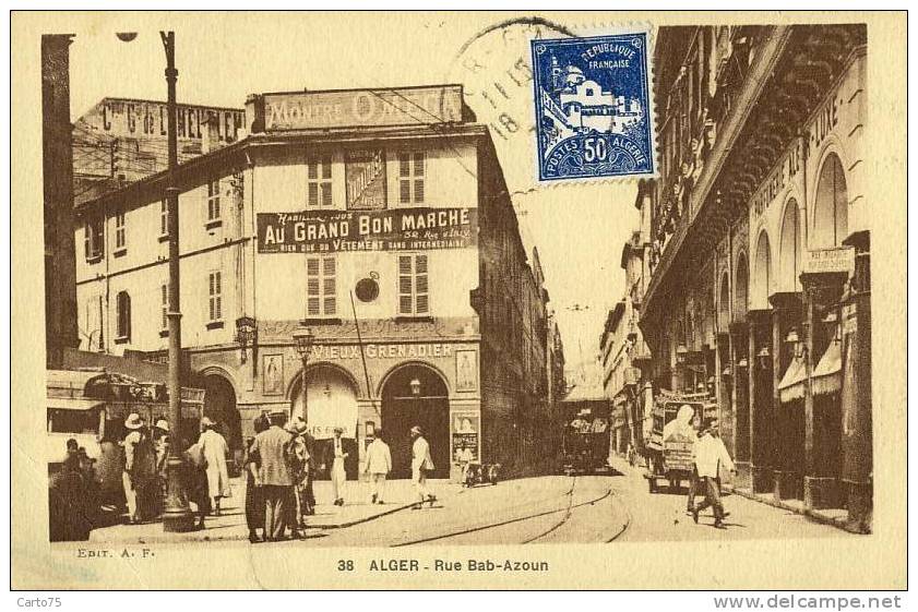 ALGERIE - ALGER - Rue Bab-Azoun - Publicité Au Grand Bon Marché - Montre Omega