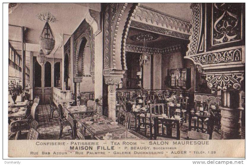 Maison Fille, confiserie- patisserie- tea room- salon mauresque- rue bas Azoun Alger, intérieur