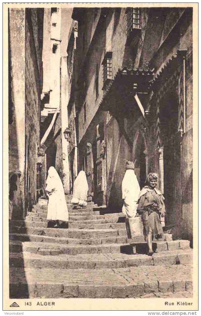 CPA.ANIMEE. ALGER. RUE KLEBER.