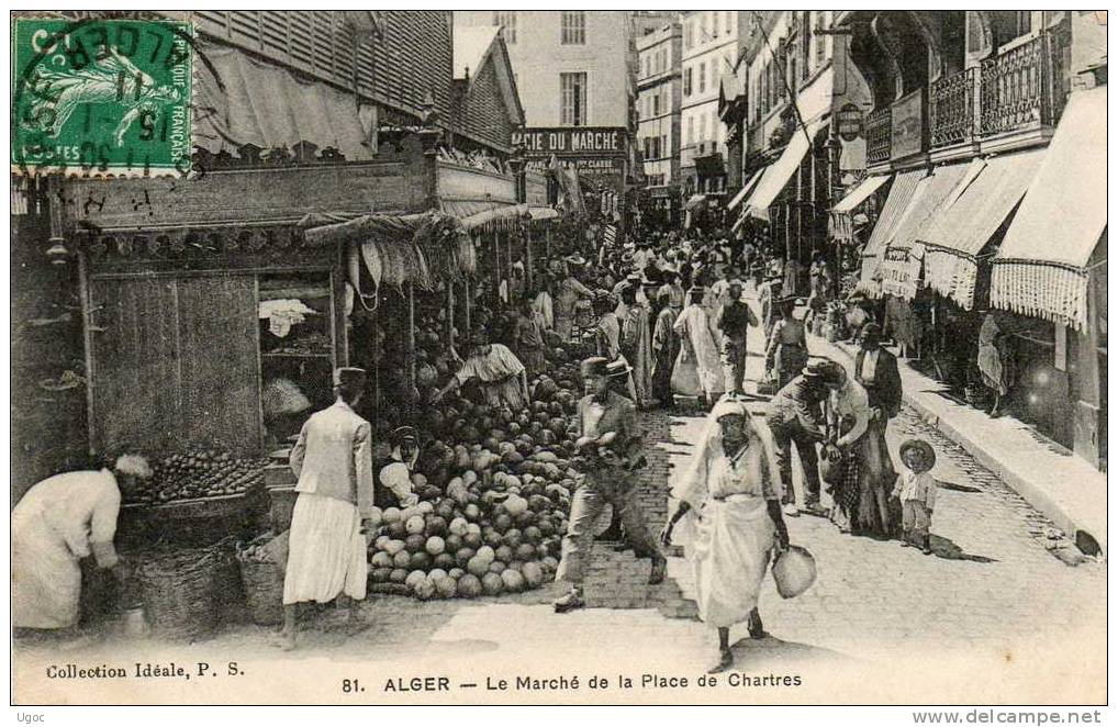 CPA - ALGER - Le Marché de la Place de Chartres - 762
