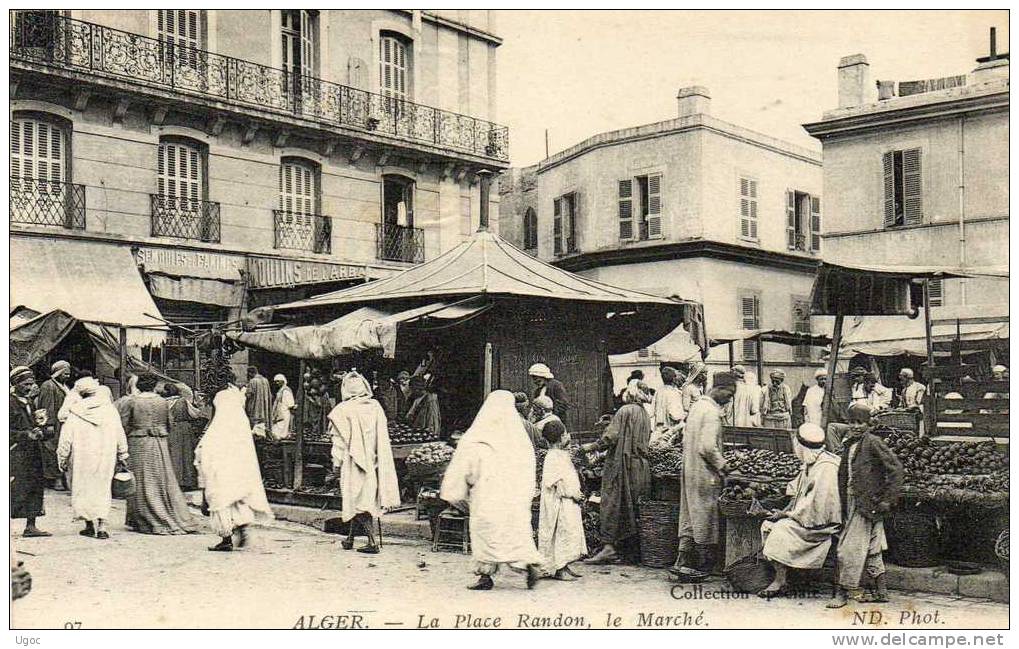 CPA - ALGER - La Place Randon, Le Marché - 763