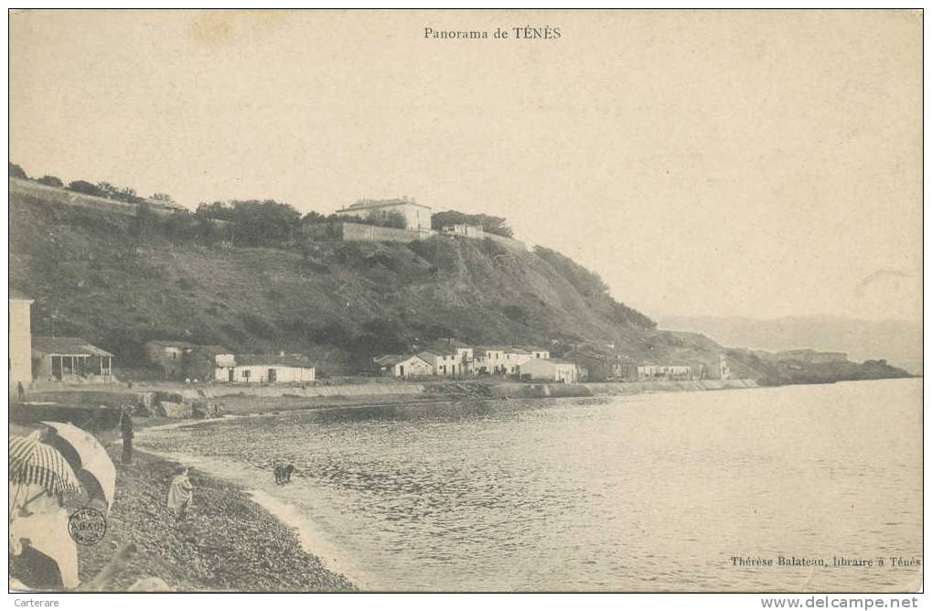 cpa,TENES,ville cotière d´Algérie,wilaya de chlef,une vue magnifique du secteur il ya 70 ans,édition balateau rare