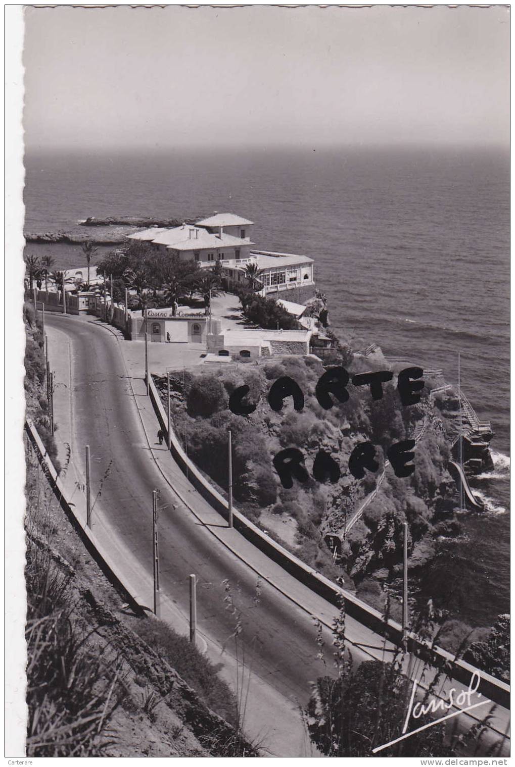 AFRIQUE,AFRICA,ALGERIE,AL GER,en 1950,le casino,et la corniche,bord de mer,tobbogan,rare
