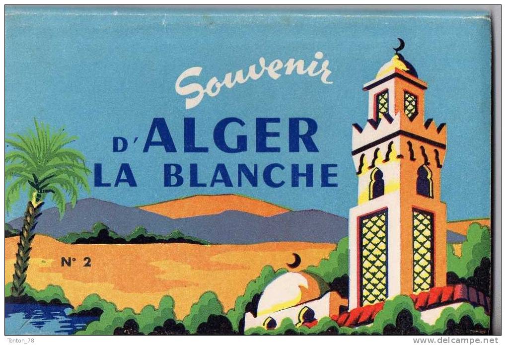 CARNET COMPLET DE 10 CPSM COULEURS FORMAT CPA  -  SOUVENIR D' ALGER LA BLANCHE