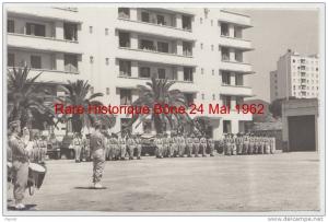 cpa Bone Annaba Prise de Commandandement Gendarmerie Escadre Mobile Blindé Savineau 24 mai 1962 ( Lire dos )